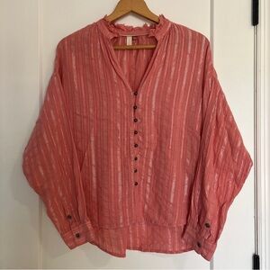 Anthropologie Pilcro Tavi Pink Button Down Blouse